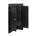 thumbnail image 5 of DEALTOPS Modern Corner Cabinet with Doors and Shelves, Stylish Freestanding Storage Cabinet for Kitchen, Bathroom, Living Room - Black, 5 of 8