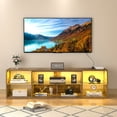 thumbnail image 2 of VECELO LED TV Stand for TV up to 70", 63" Entertainment Center with Charging Station, 3-Tier TV Console with Open Shelves for Living Room Bedroom, Gray, 2 of 9