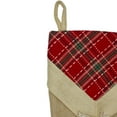 thumbnail image 3 of Northlight 20.5" Beige and Red Plaid V-Cuff Christmas Stocking, 3 of 4