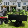 thumbnail image 2 of 900 Lbs Heavy Duty Steel Dump Carts, Utility Garden Cart, Yard Garden Trailer with Dual Dumping Modes (Manual/Foot Pedal), Pull Behind Dump Trailer for ATV, UTV, Lawn Mower Tractor Black, 2 of 8