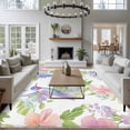 thumbnail image 4 of Area Rug 72×108in, Summer Pastoral Flowers Birds Floor Carpet Living Room Rug, Rustic Watercolor Plant Theme Non-Slip Welcome Mat Indoor Rugs for Bedroom Dining Room, 4 of 9