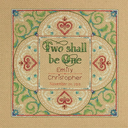 Dimensions Two As One Wedding Record Counted Cross Stitch Kit, 10" x 10", 14-Count