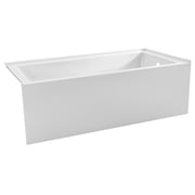KFFKFF 60 x 30 Modern Alcove Acrylic Bathtub, Soaking Tub with Right-Hand Drain and Overflow, Spacious Rectangular Deep Bath for Bathroom with Built-In Flange, White