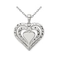 thumbnail image 1 of Sterling Silver Triple Heart Shaped Pendant Necklace with Chain, 1 of 4