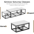 thumbnail image 3 of Nesting Coffee Tables,3 Piece Living Room Coffee Table, Rectangular Coffee Table Set,End Table Side Tables for Living Room Bedroom(White), 3 of 12