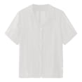 thumbnail image 3 of Men's Street Casual Button Up Knitted Short Sleeve Hollowed Out Shirt Top Comfortable Breathable Stylish Summer Fashion Men's Oversized Tee Summer Tops Streetwear, 3 of 6