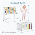 thumbnail image 2 of Kids Book Shelf with Storage, 3 Sling Bookshelf for Kids, Metal Book Shelf for Kids Rooms, Bookcase with Toy Storage Organizer Box on Wheels for Nursery, Toddler's Room, Bedroom, Playroom, 2 of 7