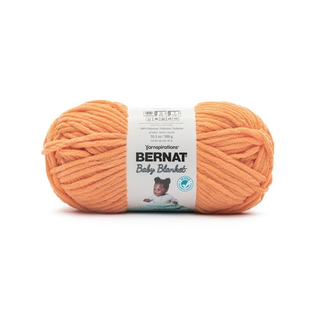 Bernat® Baby Blanket™ #6 Super Bulky Polyester Yarn, Melon 10.5oz/300g 220 Yards