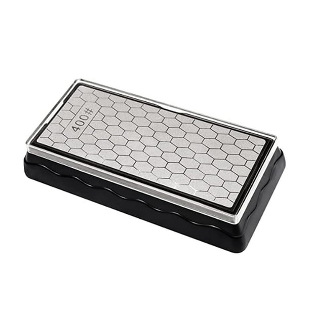 Piedra de Afilar de Diamante de Doble Cara, Placa de Superficie de Panal de Piedra de Afilar con Base Antideslizante (Grano 400/1000)