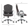 thumbnail image 3 of YOSITiuu Home Office Chair, Velvet Computer Chair, Button Tufted Desk Chair with Swivel Wheels, Adjustable Height, and Tilt Function, Dark Gray, 3 of 9