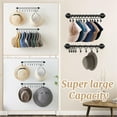 thumbnail image 4 of Portasombreros metálicos para gorras de béisbol - Organizador de pared con 8 ganchos, soporte para sombreros de acero negro mate para armario, cocina y toallero de baño, diseño que ahorra espacio, 4 of 8