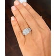 thumbnail image 4 of ORLOV DIAMONDS 14K White Gold Plated Women 3Ct Princess Cut Moissanite Halo Engagement Ring, 4 of 5