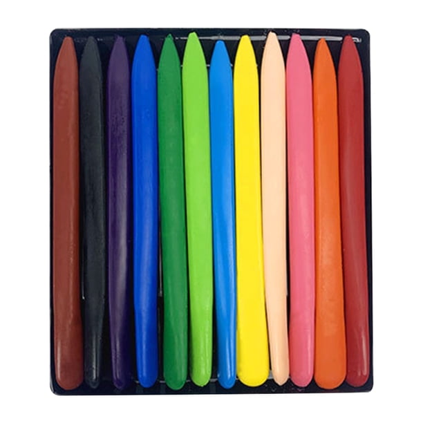 Crayones Quinlirra, no tóxicos, para niños pequeños, de fácil agarre, ideales para las manos de los más pequeños, ideales para arte y útiles escolares (colores B y 12)