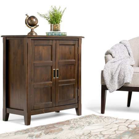 Simpli Home Burlington Low Storage Cabinet Walmart Com
