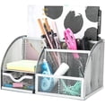 thumbnail image 4 of 1 Pcs Desk Organizer, Stationery Organizer (Silver) Pen Holder, Desk Tidy, Multifunction Organizer, 4 of 5