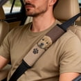 thumbnail image 5 of Xixirimido Car Seat Covers Front Seats Only with Belt Covers Armrest Box Cover 5Pcs Set for SUV Sedan Van Truck PU Leather Seat Protector Automotive Accessories, Brown Labrador Retriever, 5 of 8