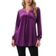 thumbnail image 1 of BLUSA DE VELVET CUELLO EN V MANGAS LARGAS CASUAL AJUSTE HOLGADO L PURPURA, 1 of 6