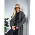 thumbnail image 3 of Women'S Long Cardigan Sweaters Chunky Open Front Oversized Slouchy Knit Fall Trendy Coatigan Jackets Dark Gray S, 3 of 5