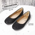 thumbnail image 4 of DREAM PAIRS Kids Girls Flat Shoes Fashion Comfort Dress Shoes Princess Slip On Wedding Shoes MUY-SHINE BLACK/GLITTER Size 4, 4 of 6