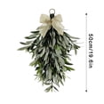 thumbnail image 3 of 24" Artificial Olive Branch Teardrop Swag â Realistic Greenery Wreath for Front Door, Wall, Home & Year-Round Decor â Farmhouse Rustic Floral Accent for Indoor Outdoor, 3 of 5
