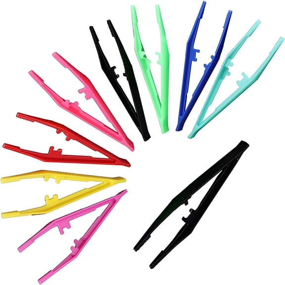 ACDANC Pack of 24 Disposable Plastic Tweezers for Picking Up Single Bead