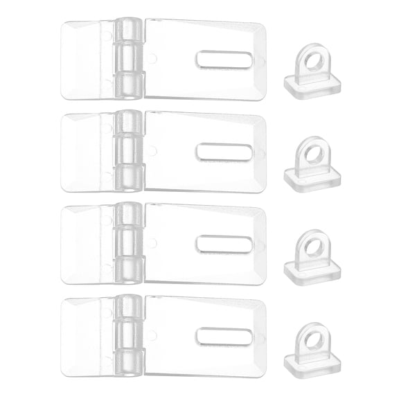 4Pack 41x16mm Acrylic Hasp Latch Clear Acrylic Hasp Buckle Mini Hinge