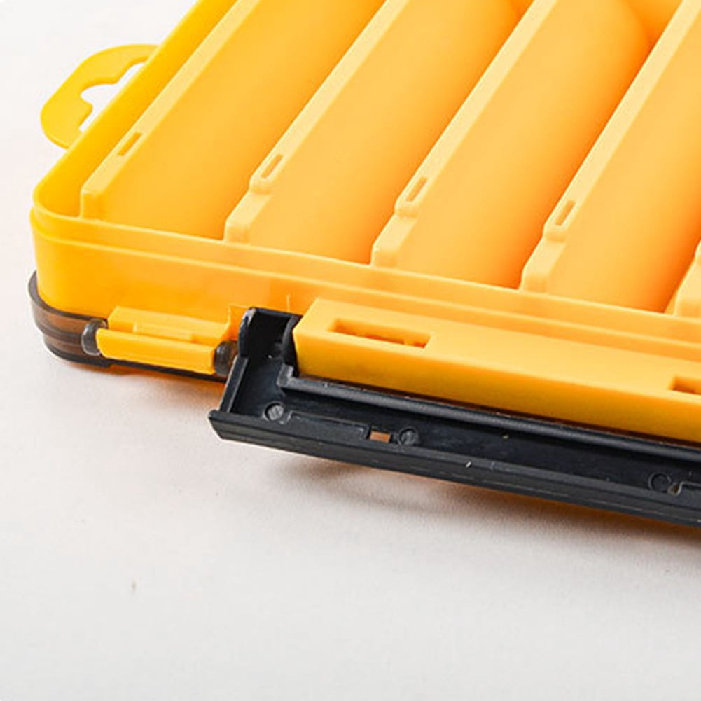 2Pcs Double Sided Fishing Tackle Boxes 14 Compartments Lures Organizer A Handle