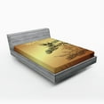 thumbnail image 1 of Japanese Fitted Sheet, Branches and Bamboo Motifs with Showy Fragrant Leaves Nature Illustration, Soft Decorative Fabric Bedding, Full Size, Sepia Black, by Ambesonne, 1 of 2
