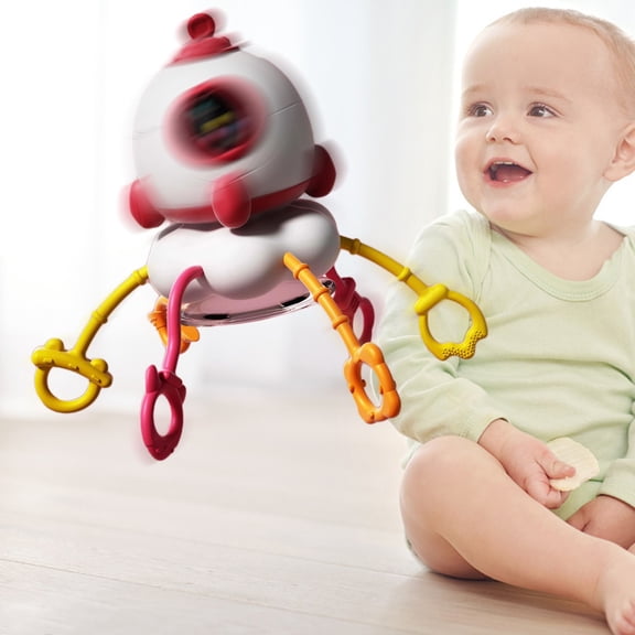 SCNOR Rocket Pull String Sensory Toy for Babies Fine Motor Skills Development Travel Infant Toy 6-12 Months