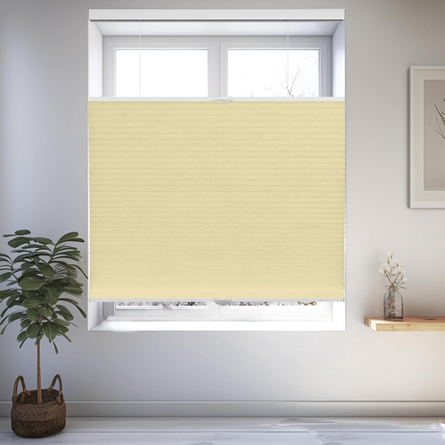 Chicology Cream Light Filtering Cordless Top Down Bottom Up Cellular Shades 48.25 in. W x 72 in. L