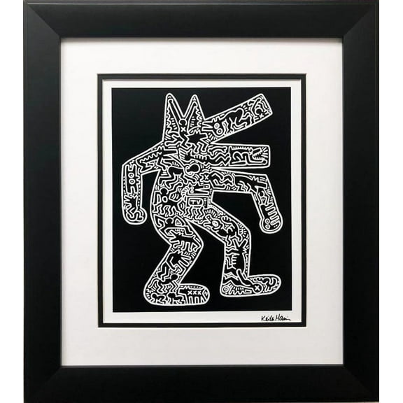 Keith Haring "Dog" CUSTOM FRAMED Plate Signed Art Generic