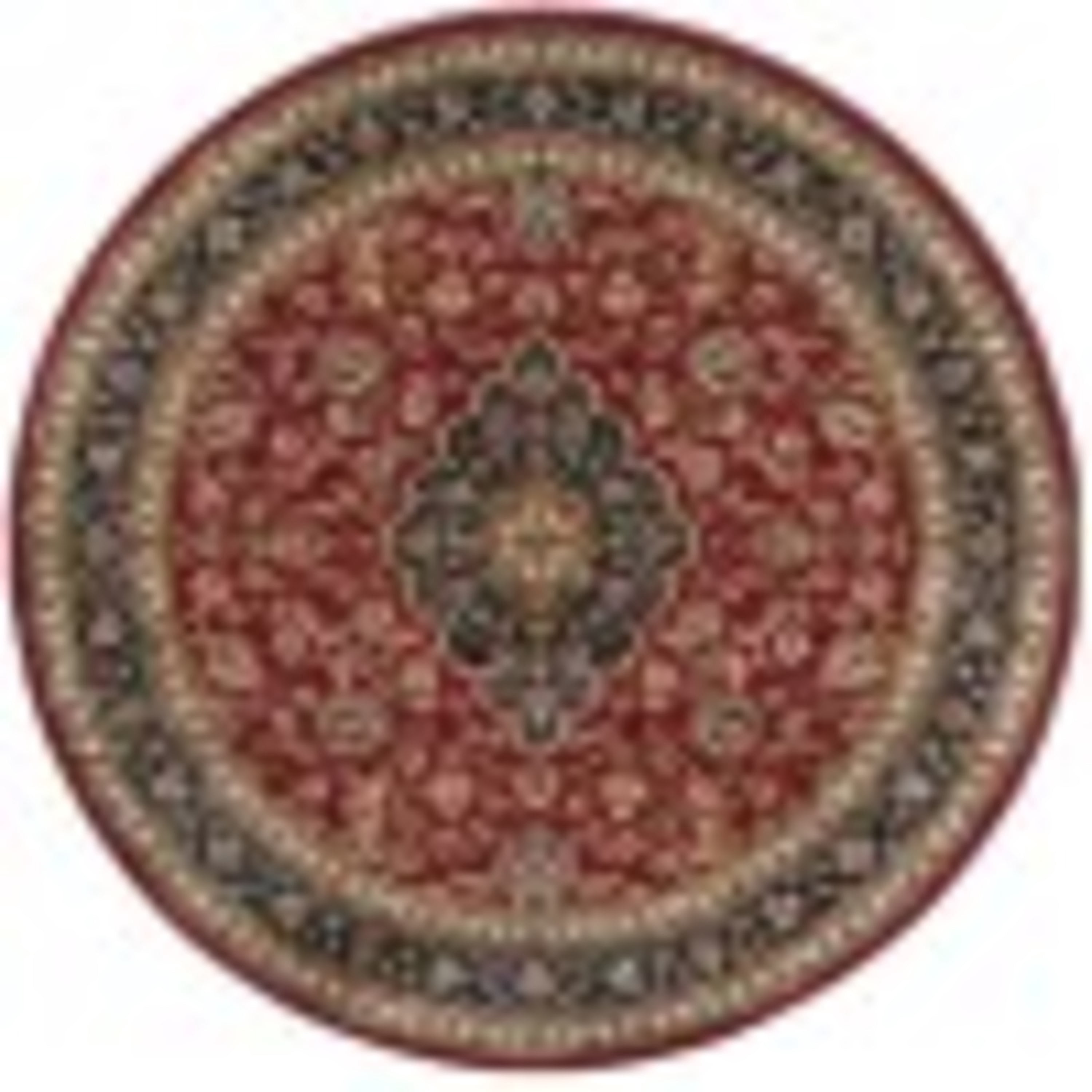 Sensation Transitional 5' Round Red and Beige Polypropylene Indoor Area Rug