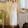 thumbnail image 4 of Defitshape Women's Summer Vintage Nightgown Victorian Lace Cami Chemise Padded Soft Full Slip Sleeveless Sleep Dress White Large, 4 of 4
