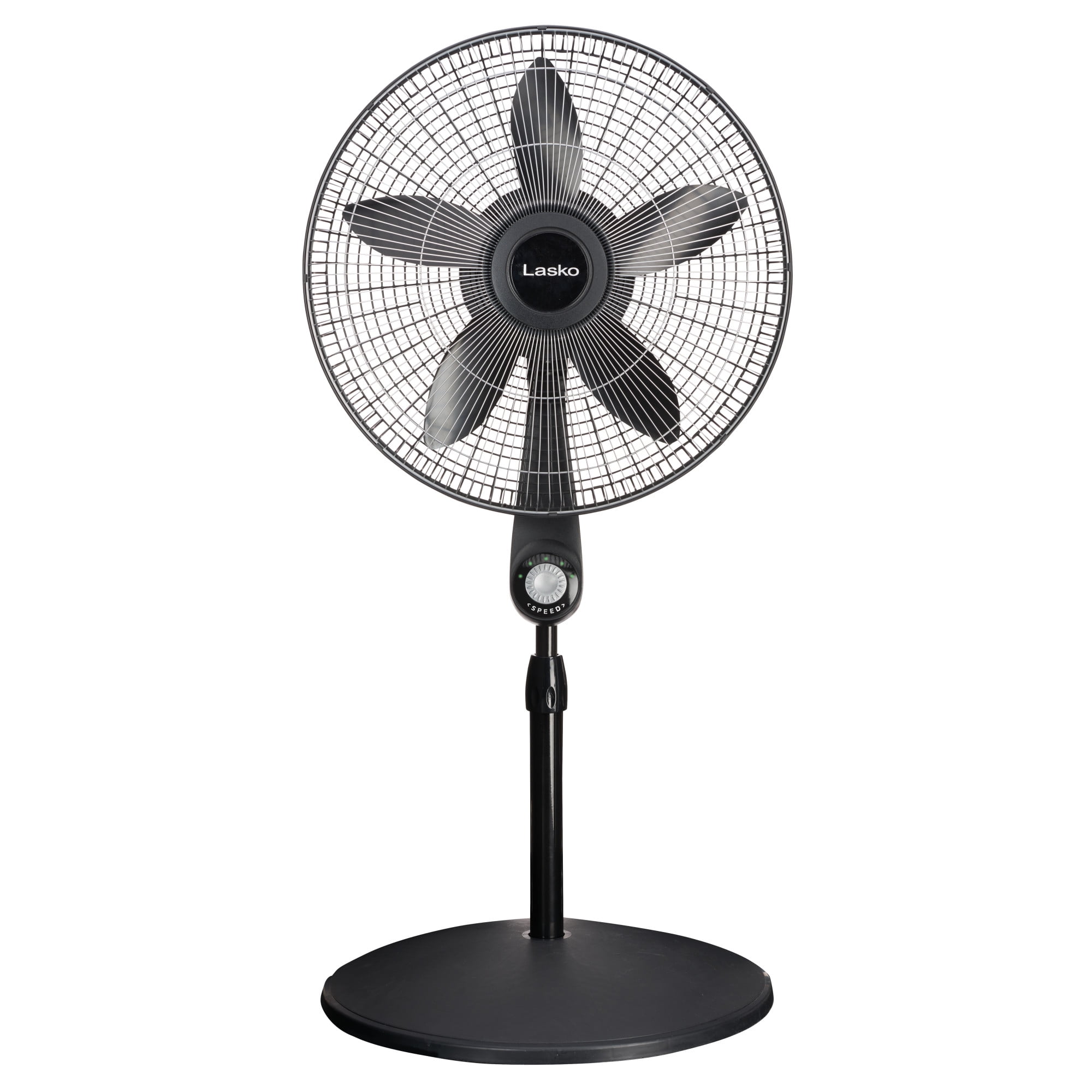 Lasko 18" 5-Speed High Performance Pedestal Fan with Remote, 54" H, Black, S18602, New