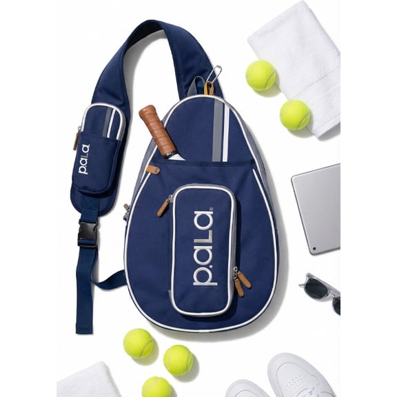P.ala Padel and Pickleball Bag for Men and Women Tennis Padel Sling Bag Backpack - Great for Padel, Tennis, Racquet ball, Squash & Pickleball with fence hook. (Navy Blue)