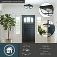 thumbnail image 2 of Granville Bronze Geometric Outdoor Flush Mount Ceiling Light Clear Glass, 2 of 11