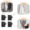 thumbnail image 4 of Ganchos adhesivos para toallas para colgar – Ganchos de pared impermeables de acero inoxidable negro mate con cintas adhesivas fuertes – Ganchos para baño, dormitorio, cocina – Paquete de 4, 4 of 8