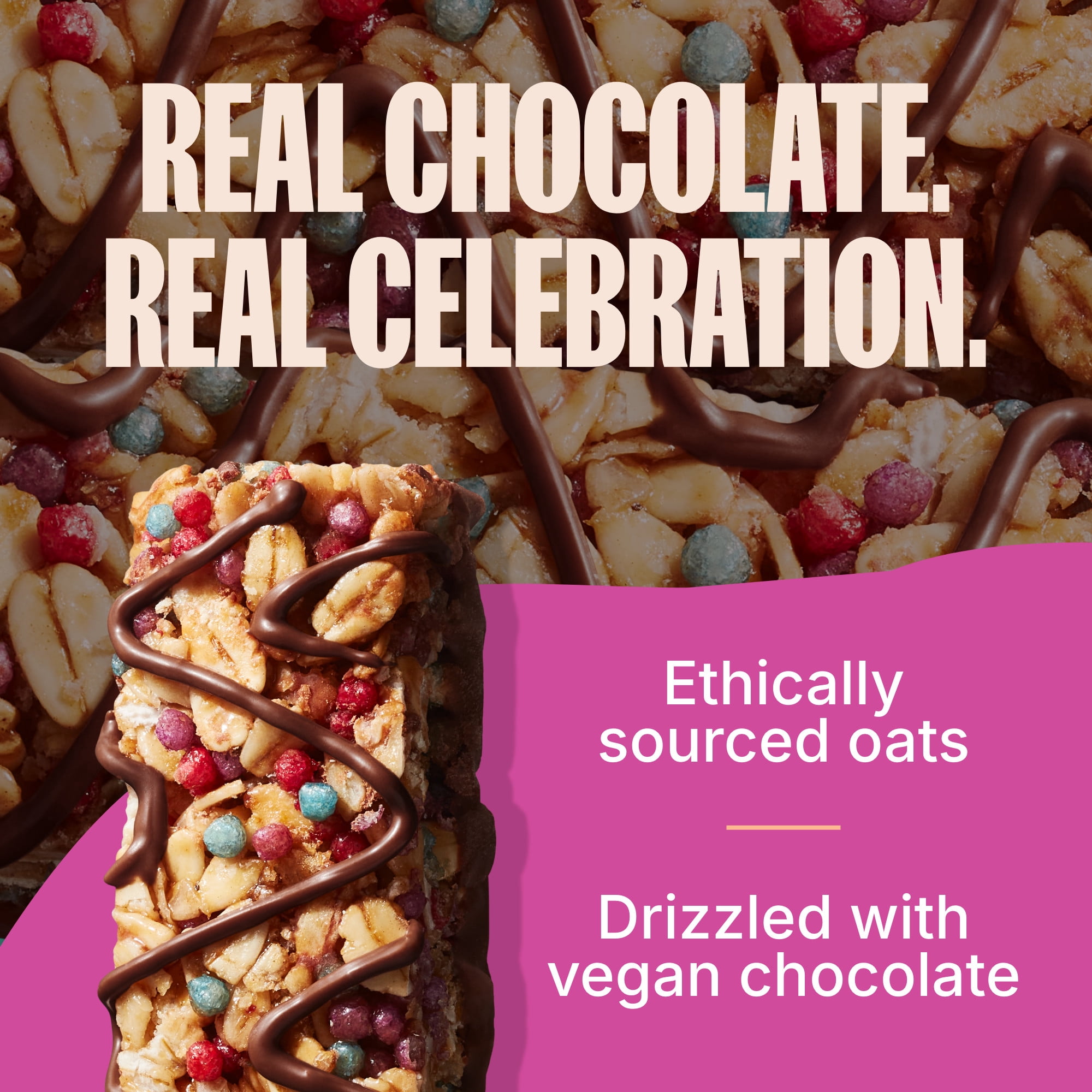 (4 pack) MadeGood Chocolate Drizzle Birthday Cake Granola Bars, 5 Healthy Snack Bars, 0.78 oz
