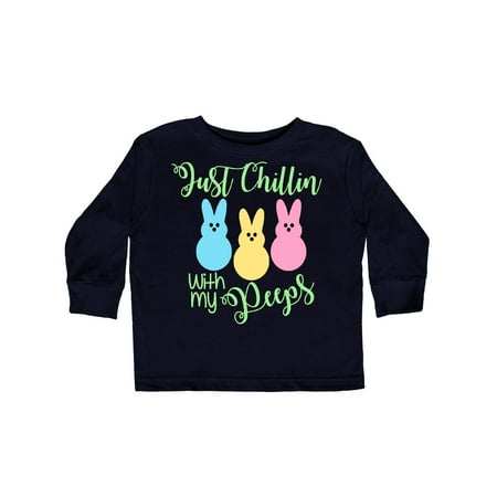 

Inktastic Funny Easter Just Chillin with My Peeps Gift Toddler Boy or Toddler Girl Long Sleeve T-Shirt