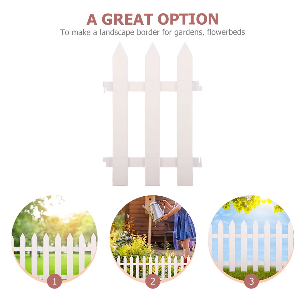 BERTDOMD 4pcs Plastic Garden Fence Panels for Yard and Courtyard Outdoor Landscaping and Decorative Ground Border