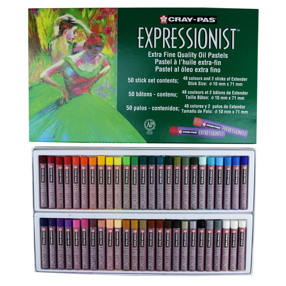 Sakura CrayPas Expressionist Oil Pastels, Blendable Color, 50 Pieces