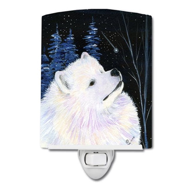 Carolines Treasures SS8376CNL Starry Night Samoyed Ceramic Night Light, 6x4x3, Multicolor