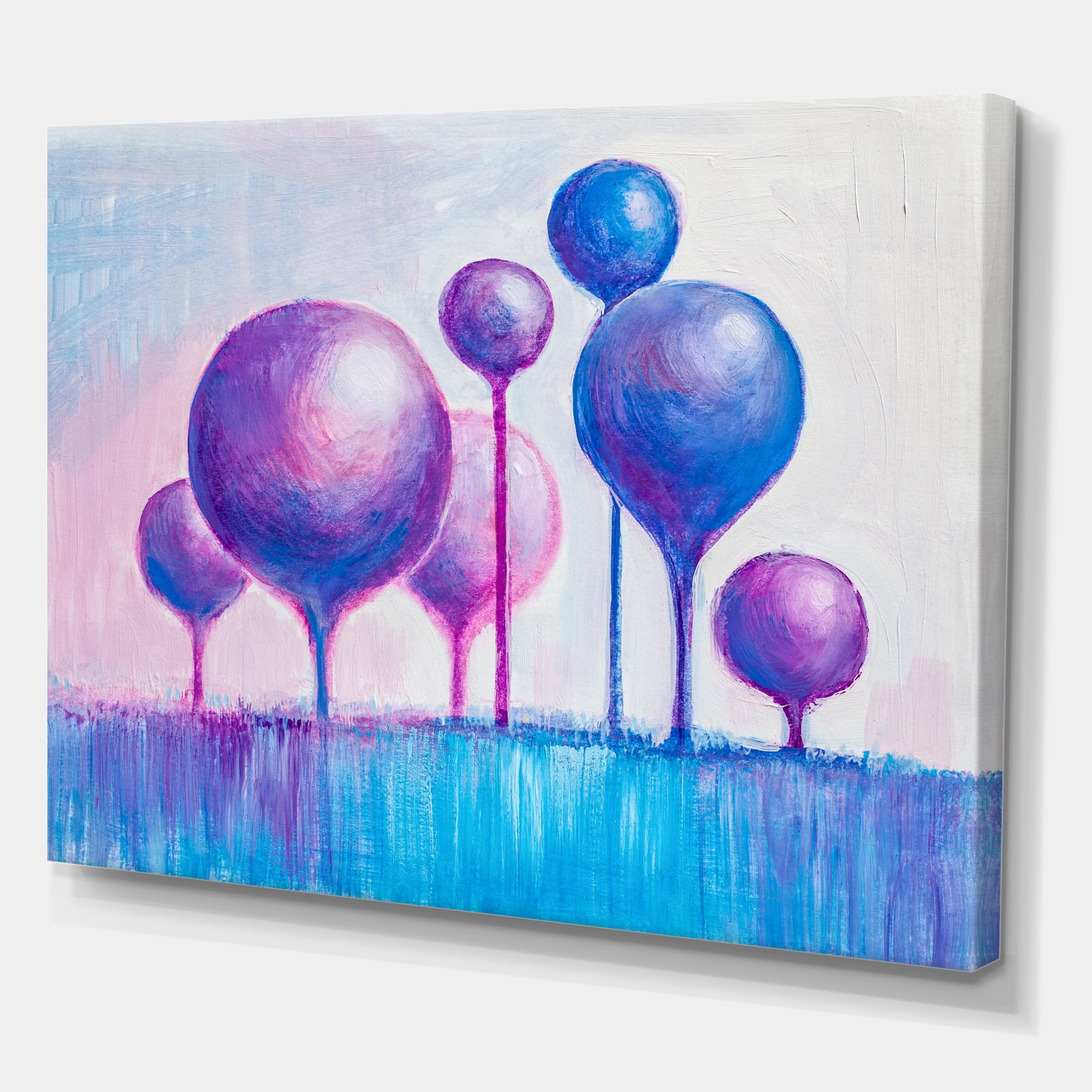 Designart ' Ornamental Colourful Trees I ' Modern Canvas Wall Art Print