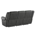 thumbnail image 5 of 88" 3-Seat Ferrar Gray Reclining Sofa, Solid Wood Recliner Sofa with Gray Fabric, Theater Sofa for Living Room, 5 of 6