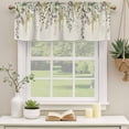 thumbnail image 2 of Eucalyptus Leaves Curtain Valances for Windows, Kitchen Valance Window Treatments Panel 2 Pack, Green Summer Botanical Rustic Rod Pocket Short Curtains for Bathroom Bedroom 42 x 12 Inch, 2 of 8