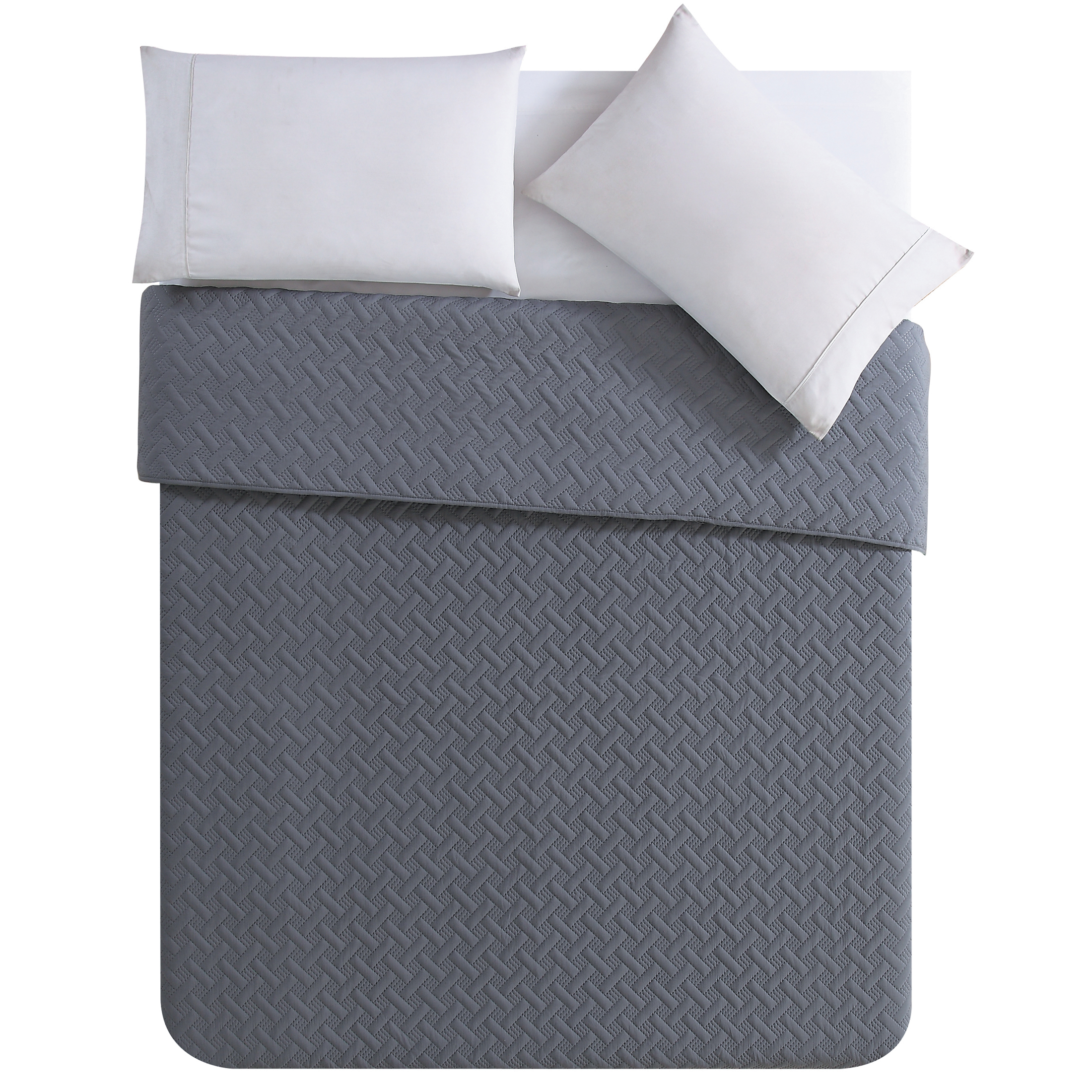 Mainstays Ultra Soft Solid Basketweave Grey Full/Queen Quilt