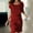 Wine, variant on Womens Short Sleeve Tiered Chiffon Cocktail Dress, Wedding Guest Gown (Petite and Regular Sizes), Short-Sleeved Dress for Women Red XXXL(XXXL)
