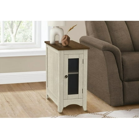 Space Saving Accent Table with Storage, Antique Veneer | 11.75W x 21.75L x 24.25H