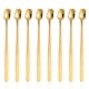 thumbnail image 1 of Cucharas de té helado con mango largo, cucharas de café cuadradas de acero inoxidable de 14,5 cm, ideal para uso doméstico, fiesta o bar, paquete de 8, 1 of 5