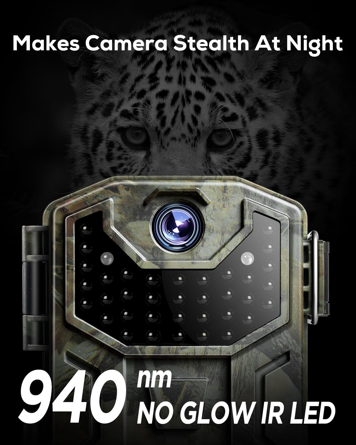 CocoBear Trail Camera 32MP 1080P Night Vision Game Camera, 0.2s Trigger, IP66 Waterproof, No-Glow Infrared, Motion Activated, Supports Up to 128GB SD Card, Hunting & Wildlife Monitoring